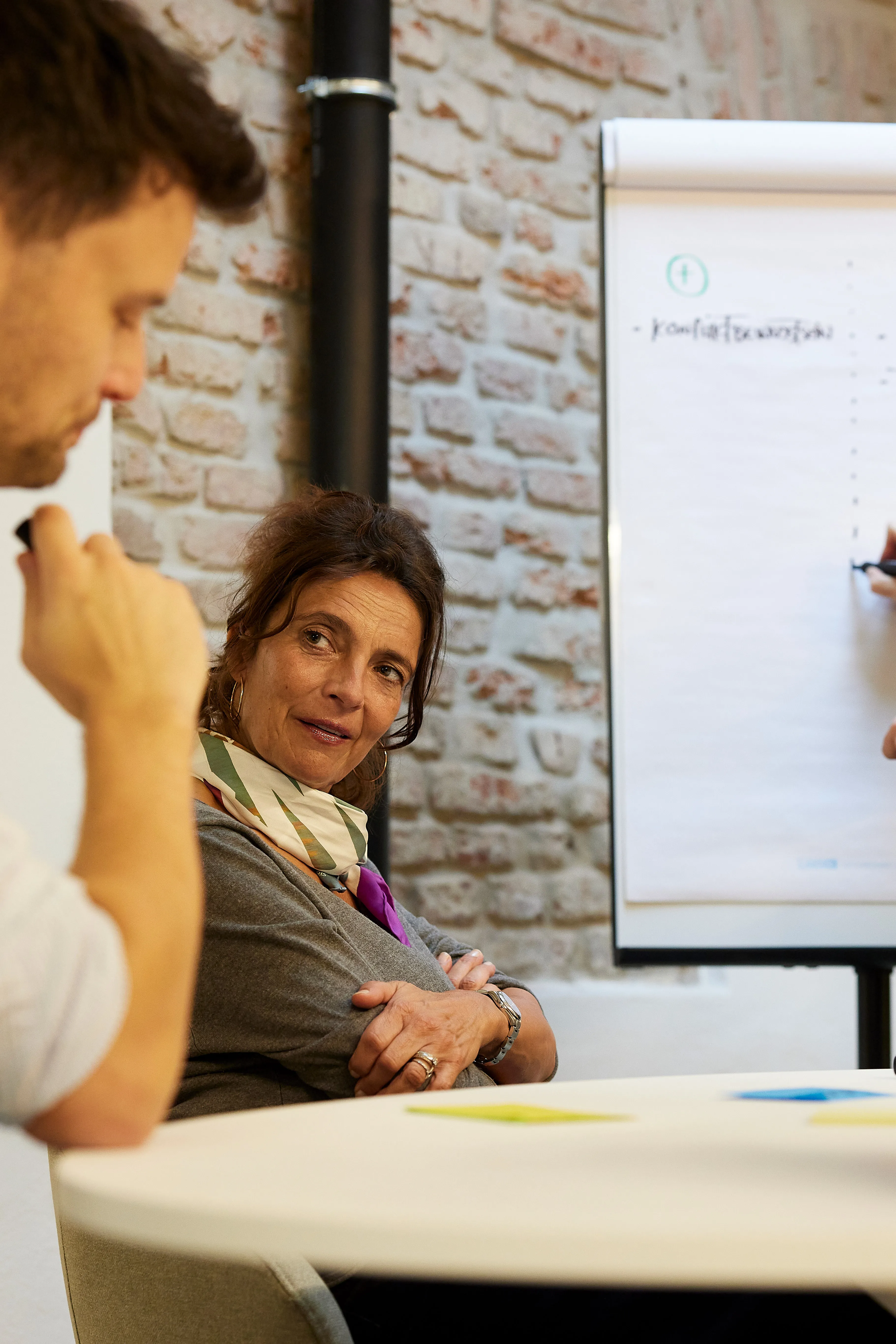 Konfliktmoderation mit zwei Personen im Meetingraum – effektive Teamentwicklung Beratung