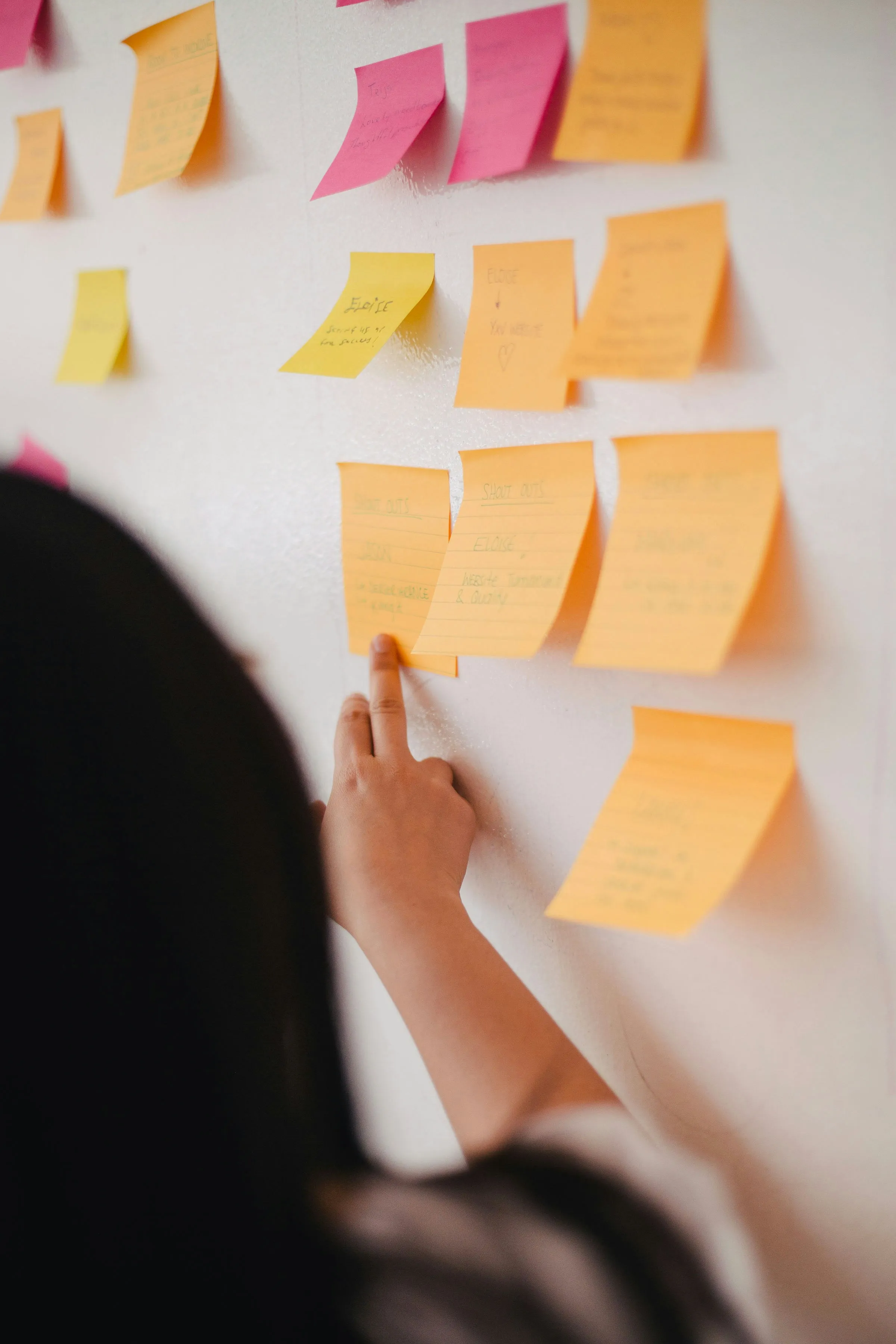 Team entwickelt Vision mit Post-Its